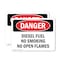 Signmission Diesel Fuel No Smoking No Open Flames Danger Sign, Plastic, 10in W x 7in L, 2PK OS-2PACK-DS-P-710-L-2364 - alternate 1